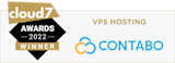 Cloud7 News award badge to Contabo for best VPS hosting in the category of "Best VPS Hosting in 2022".