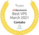 VPSBenchmarks Auszeichnung für den ersten Platz in der Kategorie „Bester VPS März 2021"