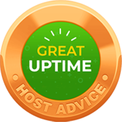 HostAdvice-Auszeichnung für „Great Uptime“