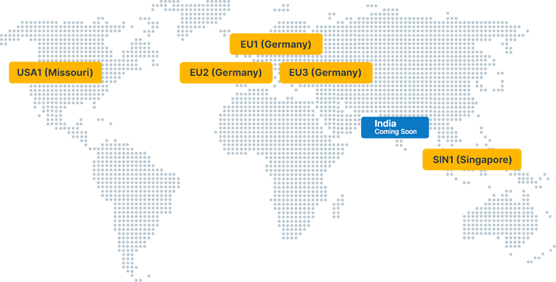 Map with Contabo current and upcoming Regions