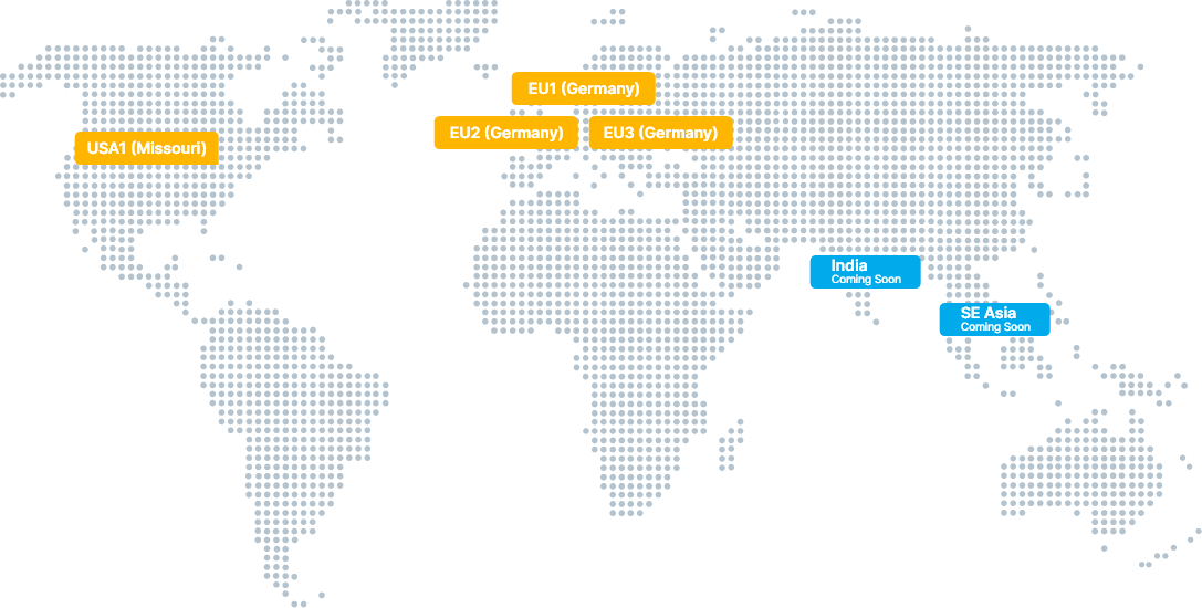 Map with Contabo current and upcoming Regions