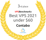 VPSBenchmarks Auszeichnung für den dritten Platz in der Kategorie „Bester VPS 2021 unter 60 $"