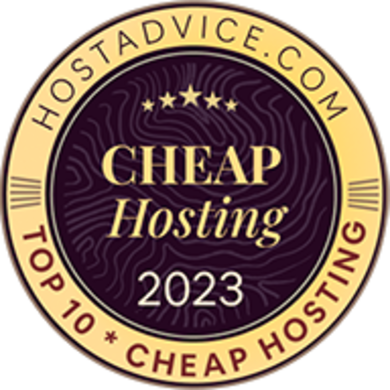HostAdvice Award Badge for "Cheap Hosting 2023"
