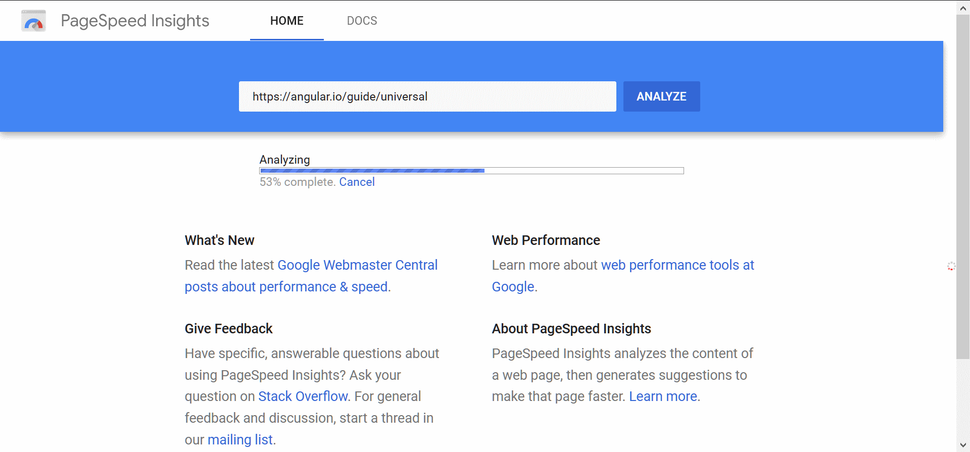 1- PageSpeed Insights web page analysis