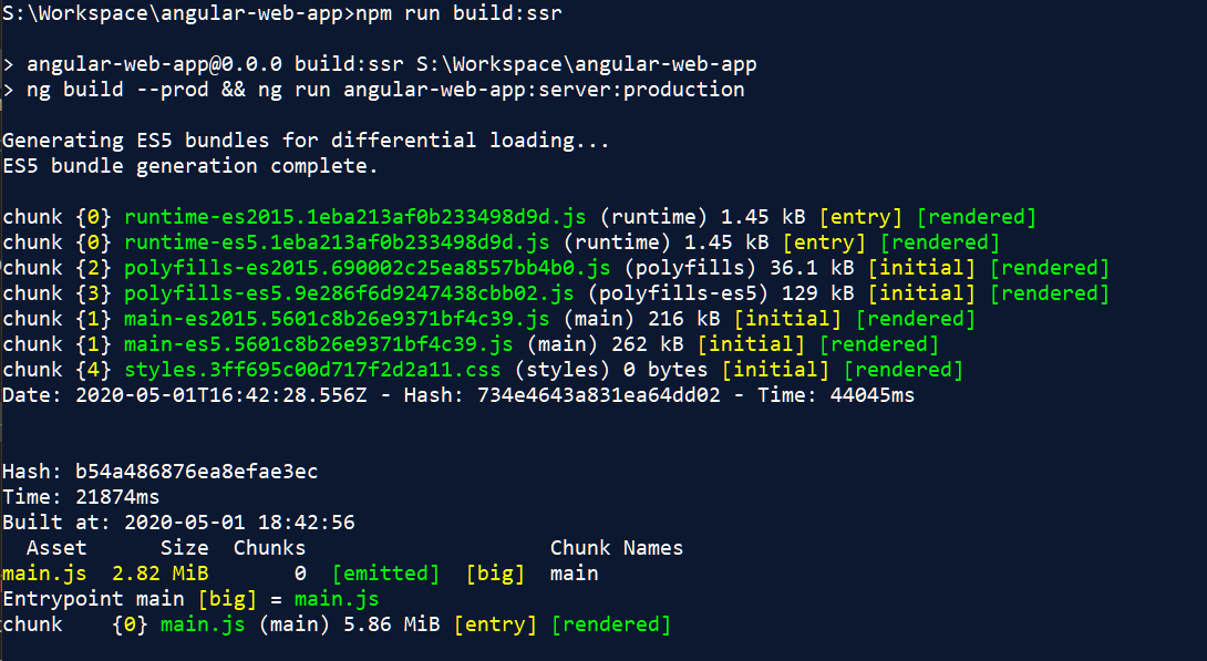 Angular SSR - 5- Angular Universal production build