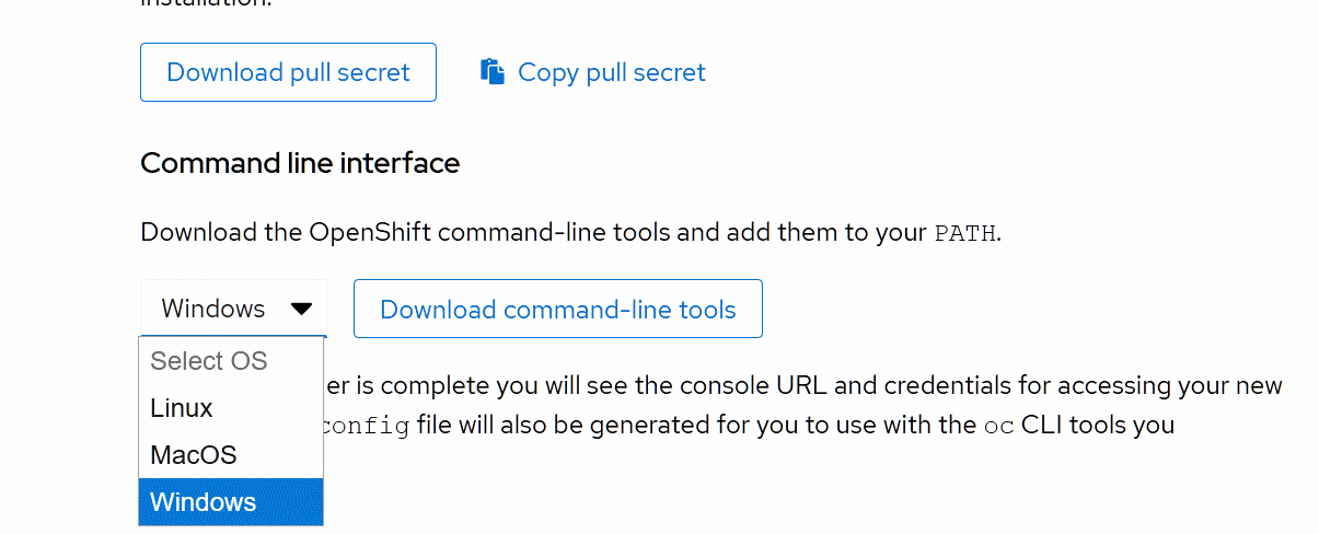 OpenShift Online - 6. Download the CLI tool