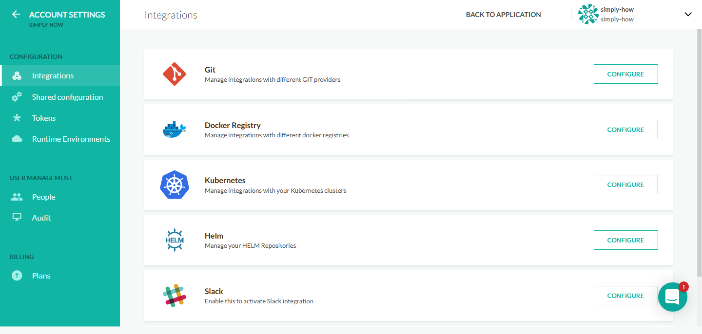Codefresh - 3- Codefresh Integrations Configuration Page