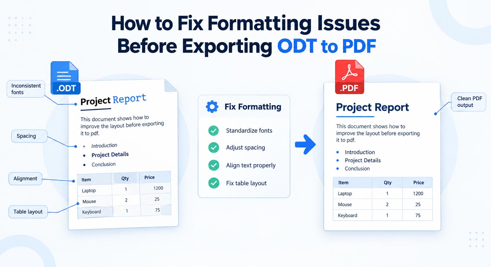 ODT to PDF Without Losing Formatting: Fix Common Layout Problems