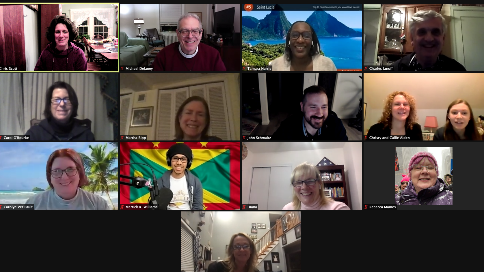 An image of the Cathedral Council at a Zoom meeting