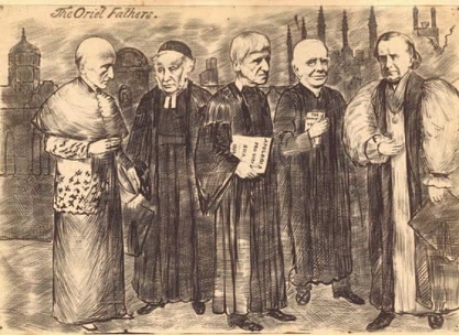 A drawing of some of the members of the Oxford Movement