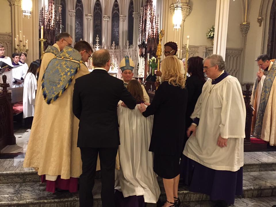 Ceremony of young woman getting confirmed