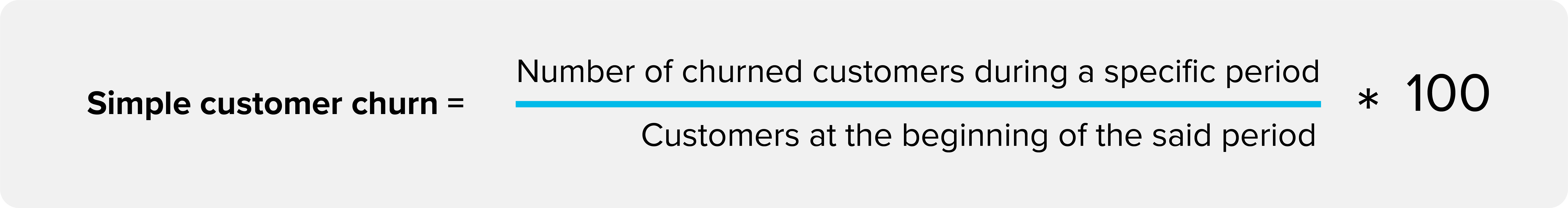 Formula to calculate simple customer churn rate for a specific period