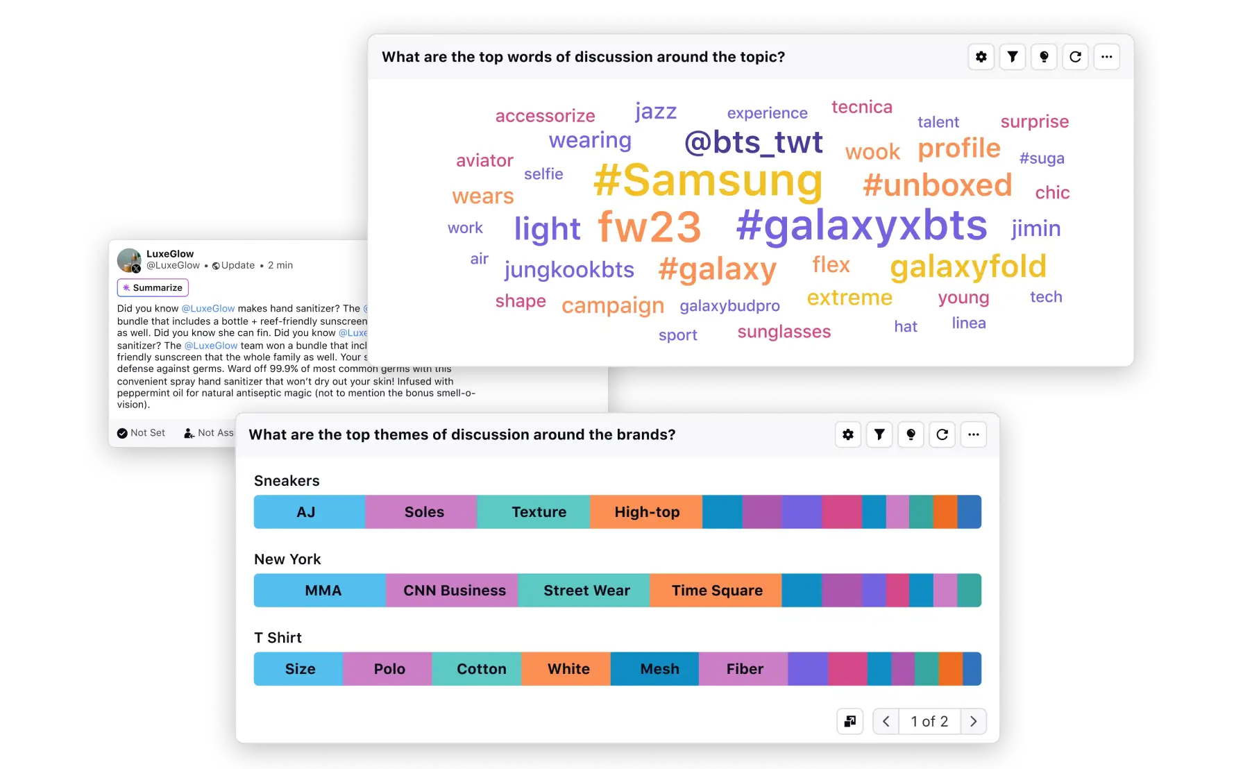 Get AI-based built-in social media listening at no extra cost
