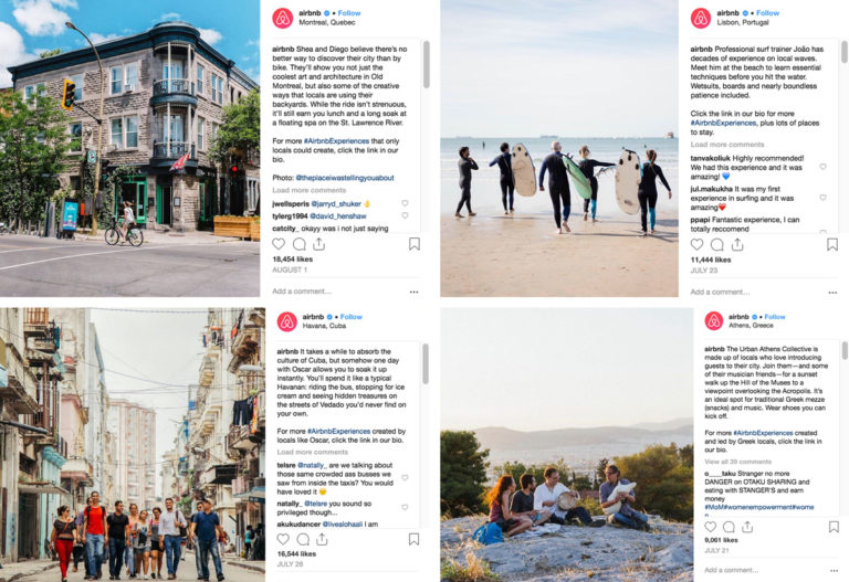 Airbnb repurposing user-generated content into travel stories on social media