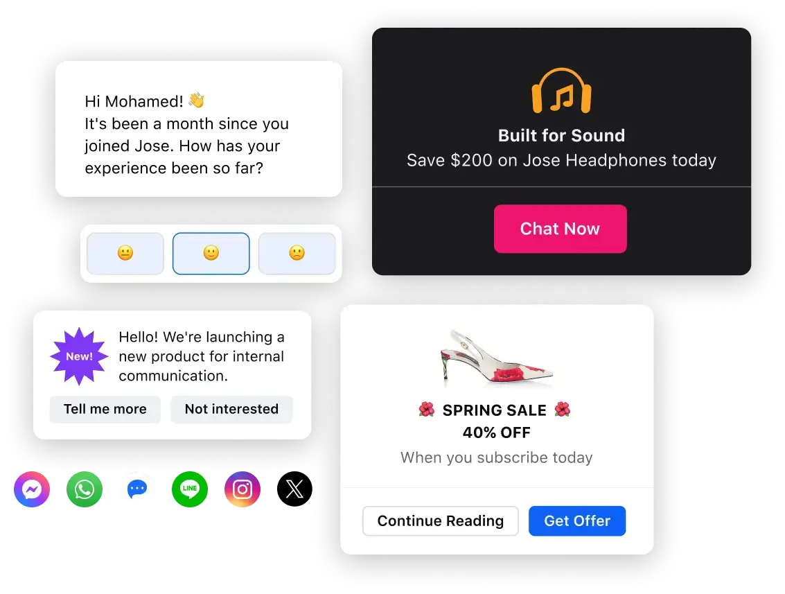 Sprinklr Conversational Commerce dashboard showing AI-powered customer chats