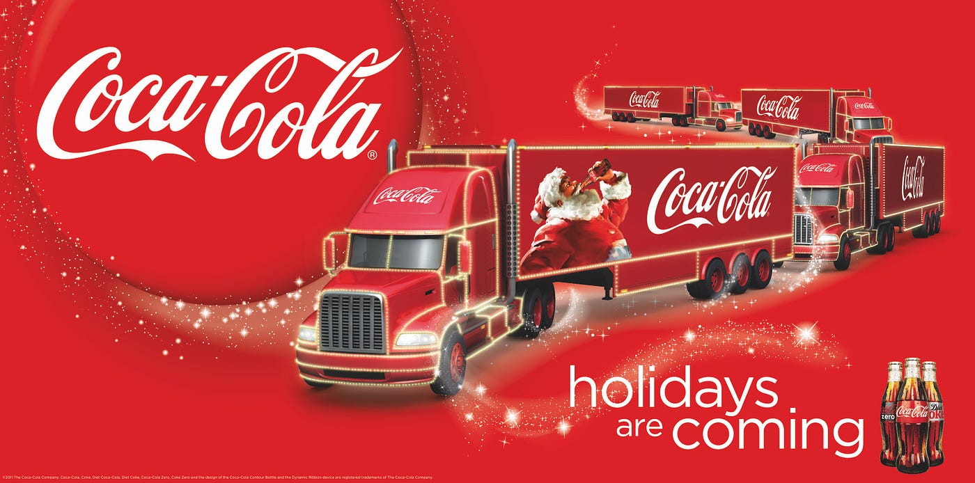 A Coca-Cola promotion of its Holidays are Coming campaign