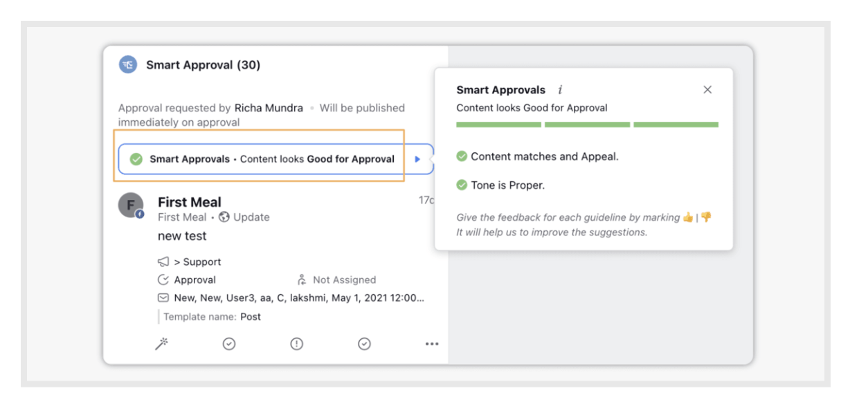 Sprinklr's Smart Approvals capability helps your brand avoid the risk of inappropriate content getting approved.