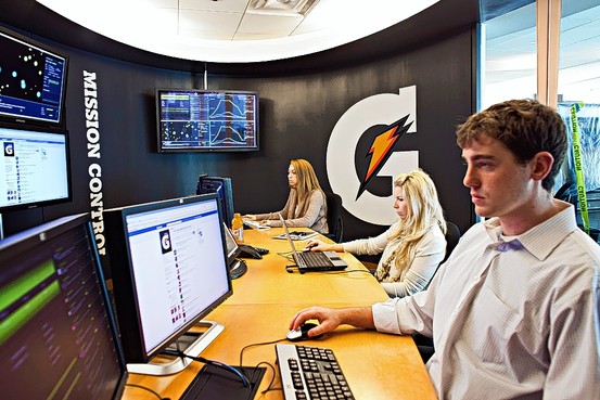 Gatorade employees working from the company's Mission Control Center