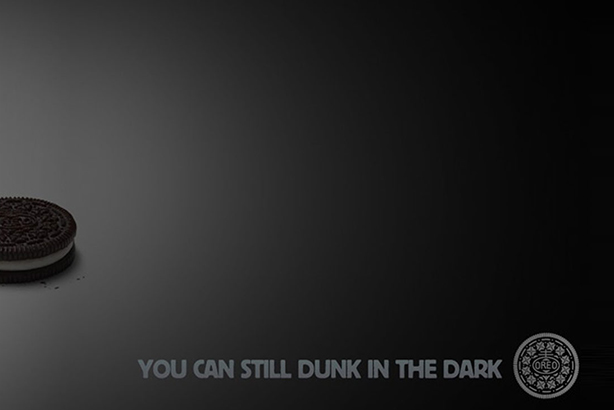 A promotion from Oreo's "You Can Still Dunk In The Dark" tweet