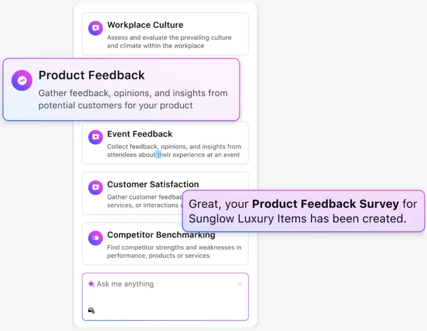 Easy feedback setup and management with Sprinklr online survey software