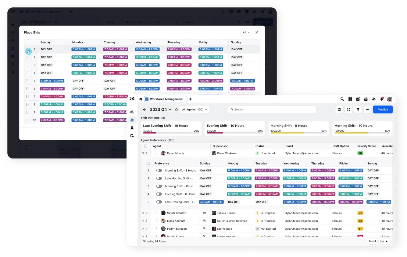 Optimize schedules with agent preferences