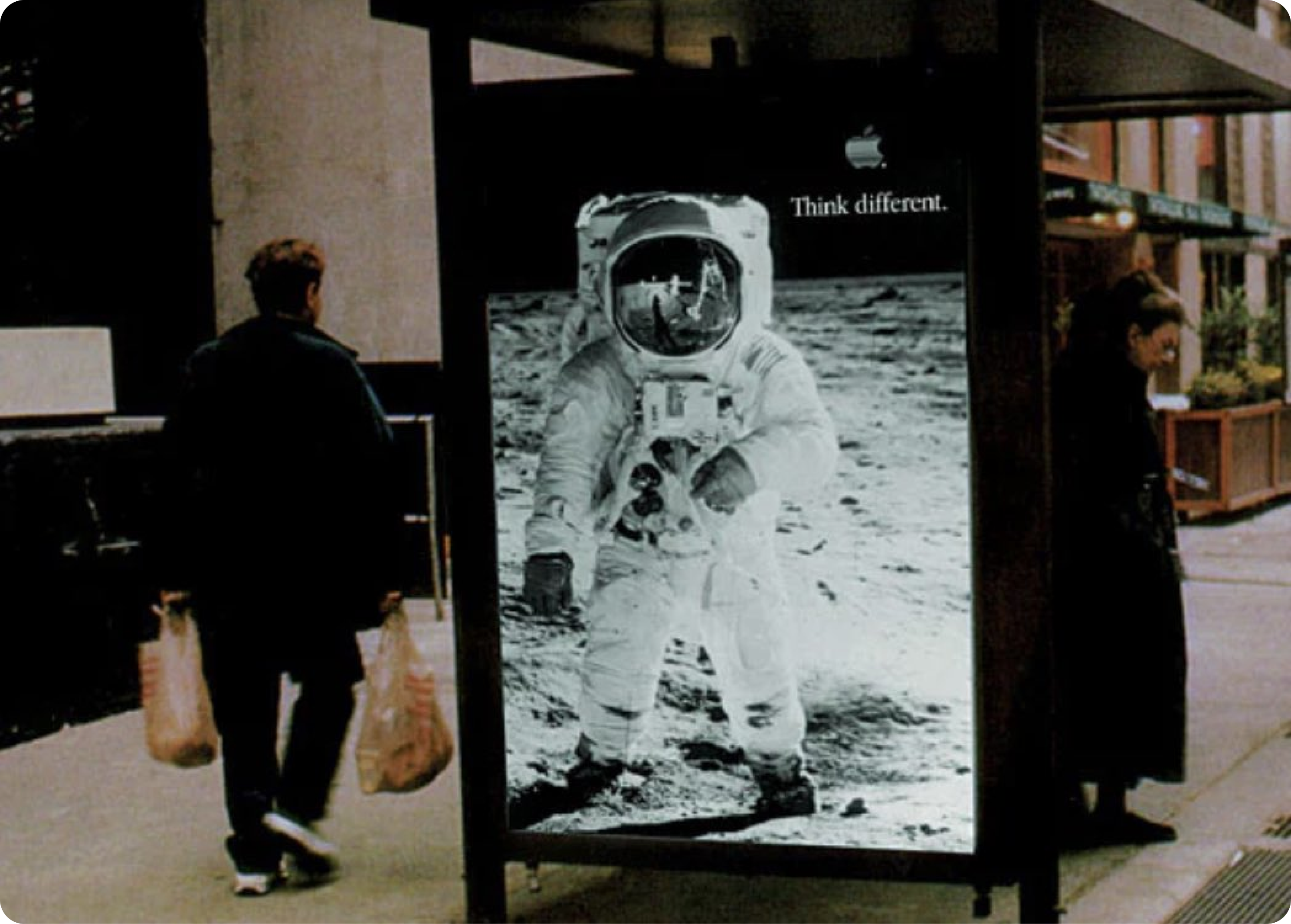An Apple ‘Think Different’ campaign poster featuring Astronaut Buzz Aldrin.