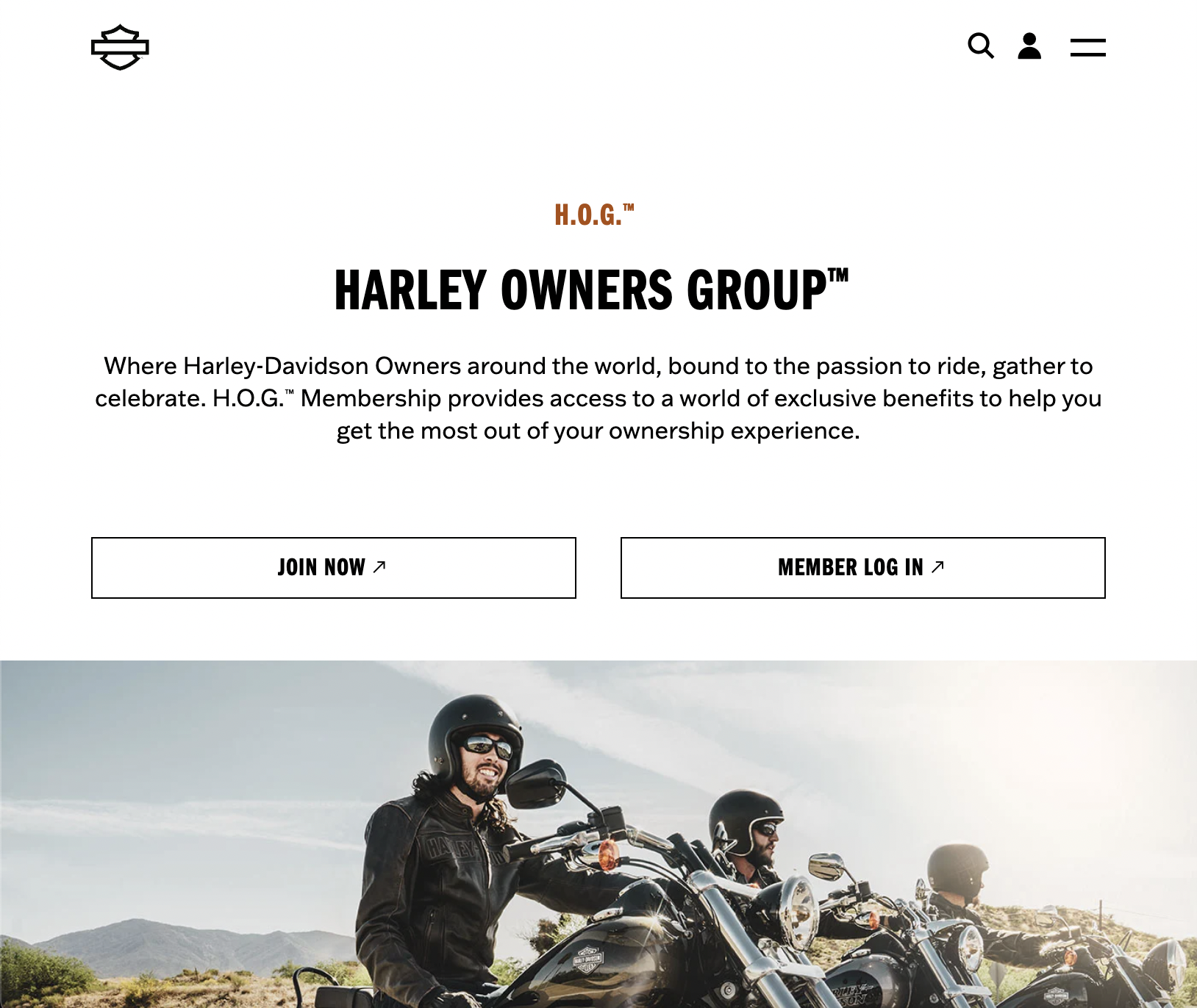 Harley Davidson’s H.O.G brand community page.