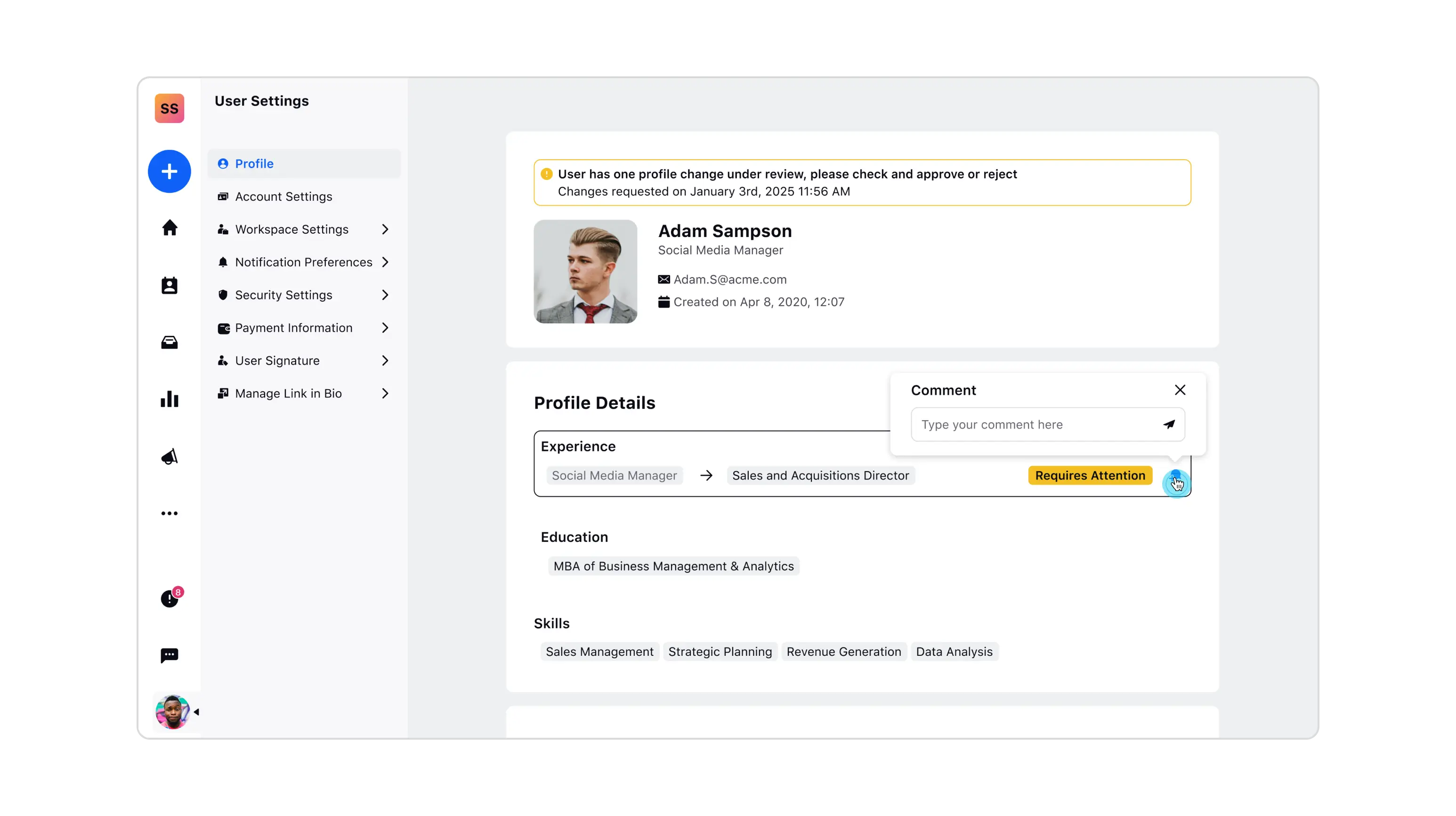 Profile Review Feedback