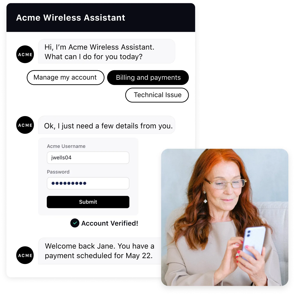 AI-powered bot helps customer with payment cycle-Sprinklr contact center AI