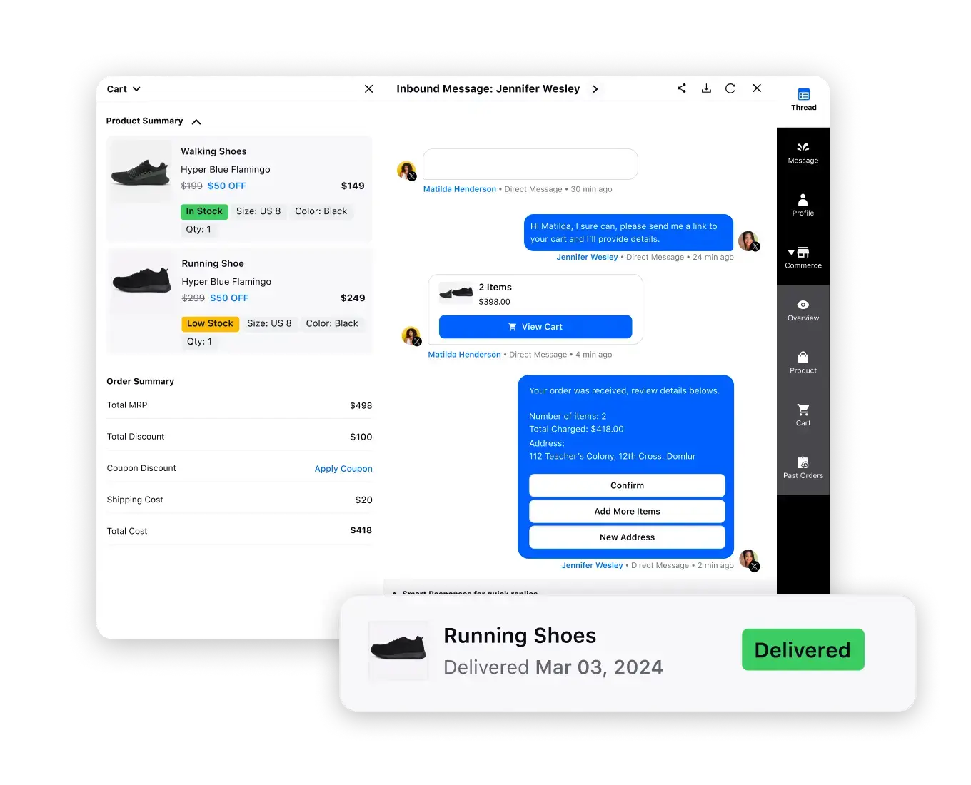 Sprinklr’s one-on-one conversational commerce dashboard that helps brands engage with customers and translate into sales