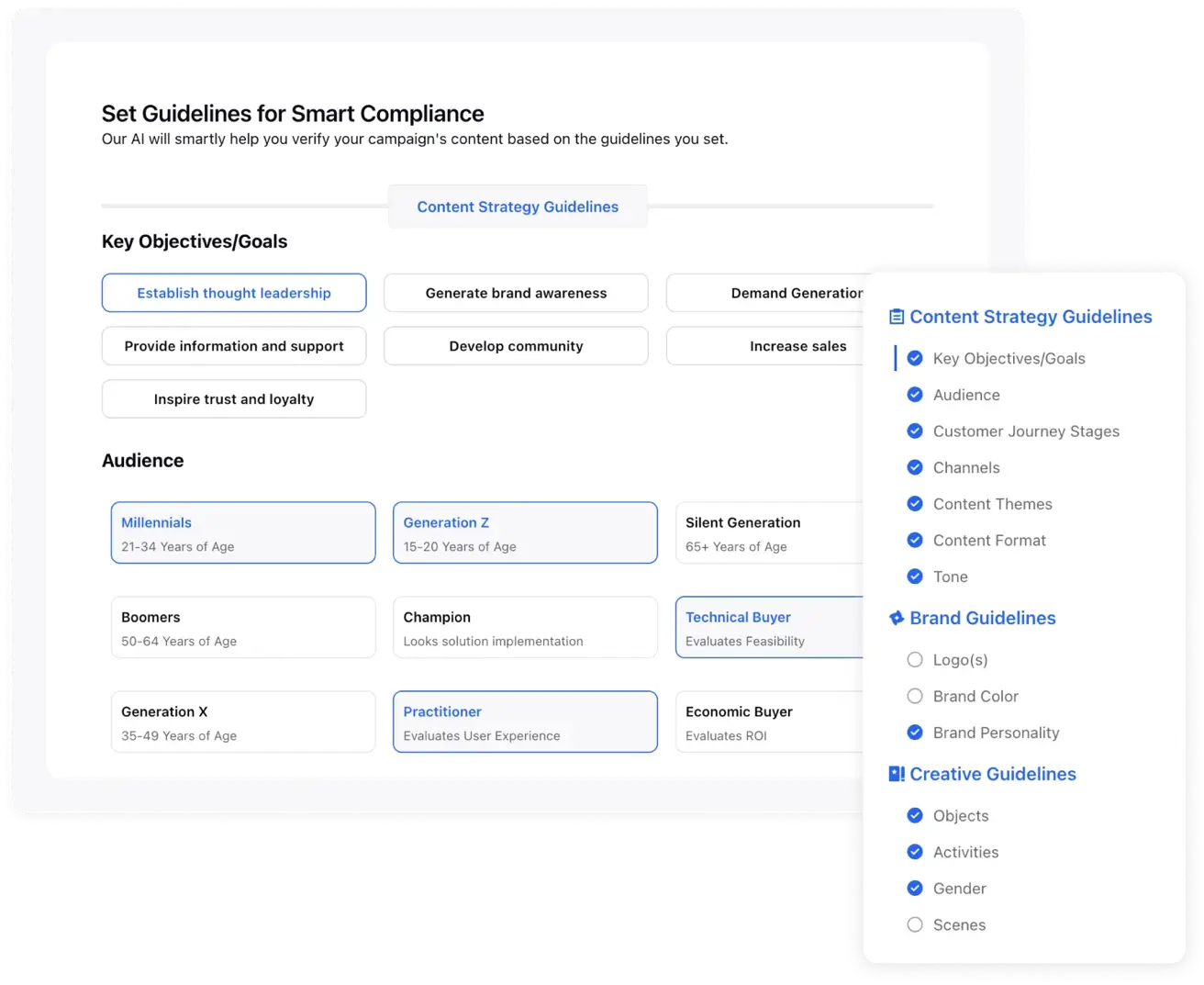 Measure the compliance of your content with AI-powered reporting