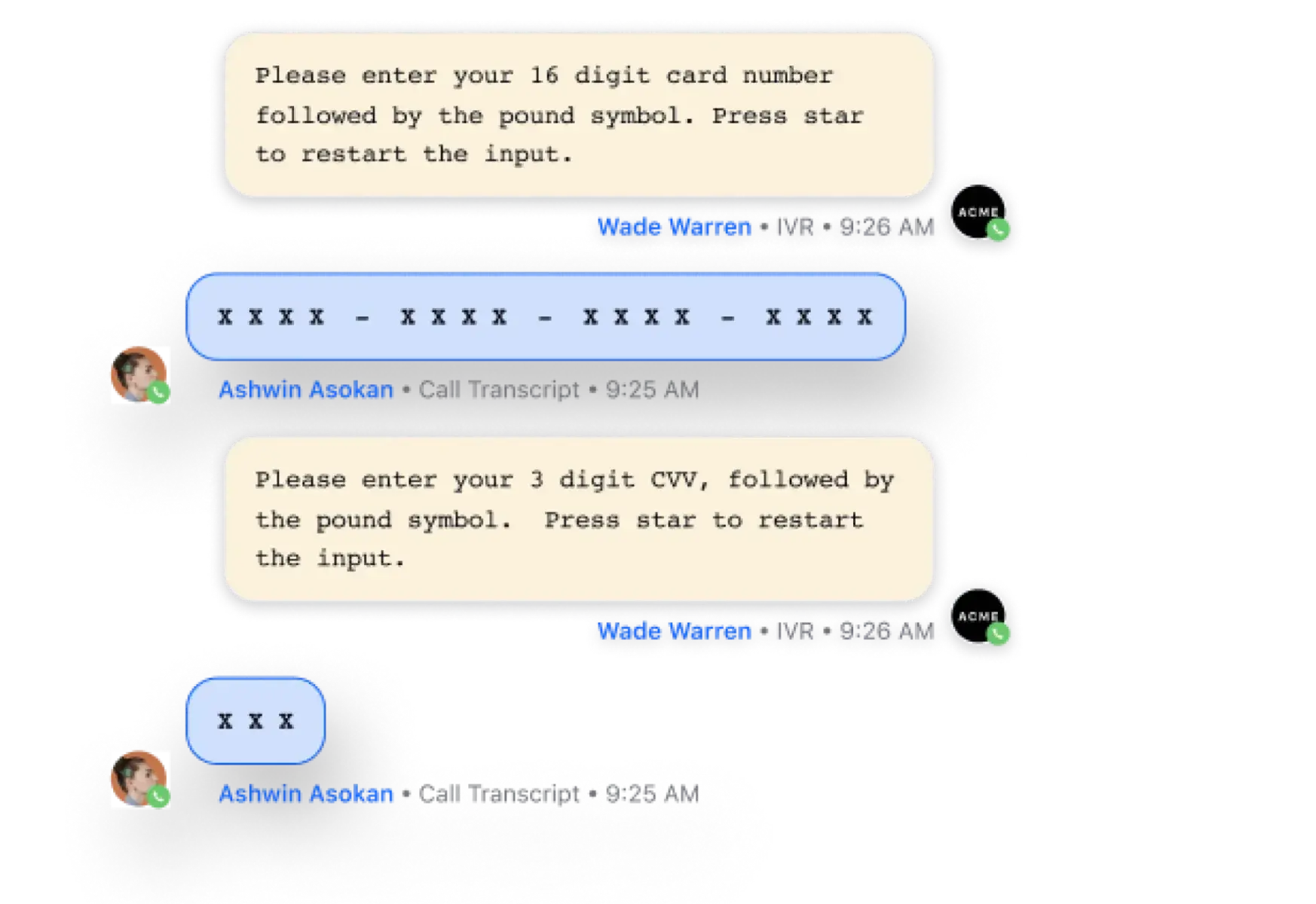 Sensitive customer data redacted during service interaction on Sprinklr