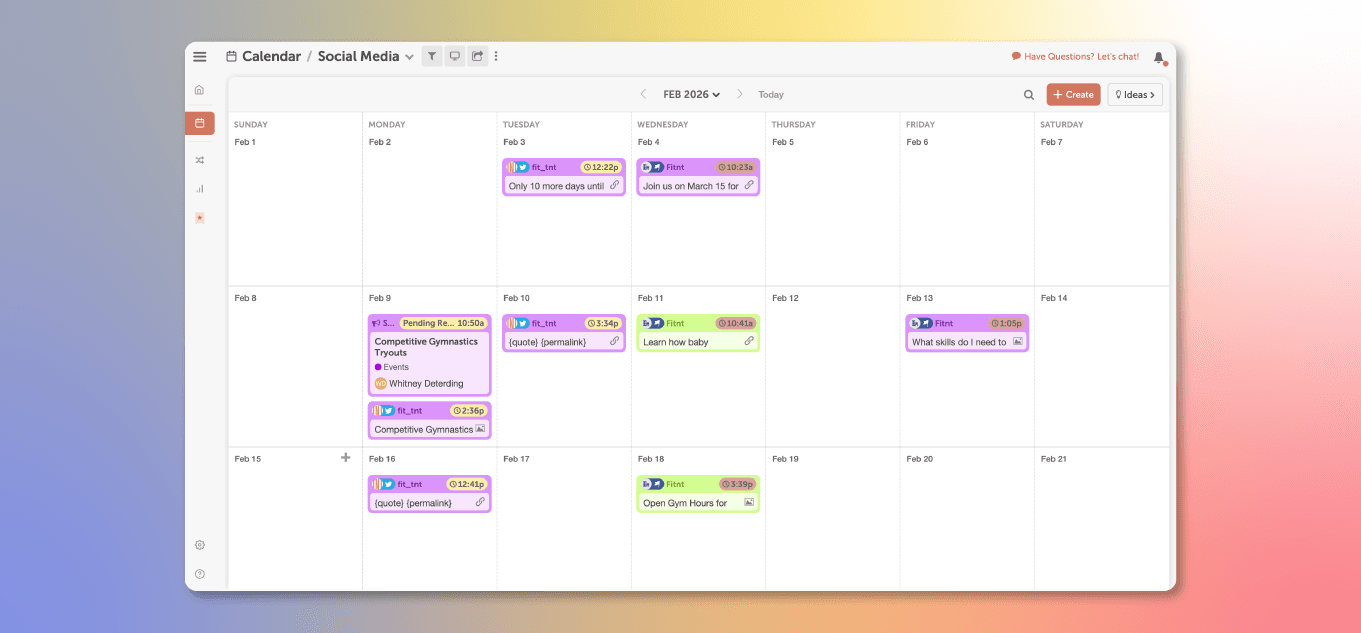 Social media scheduling and marketing calendar of CoSchedule