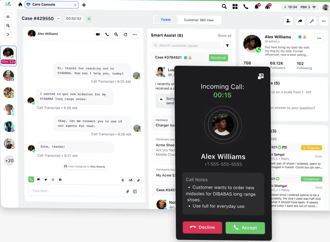 Customer service software powered by Sprinklr Service