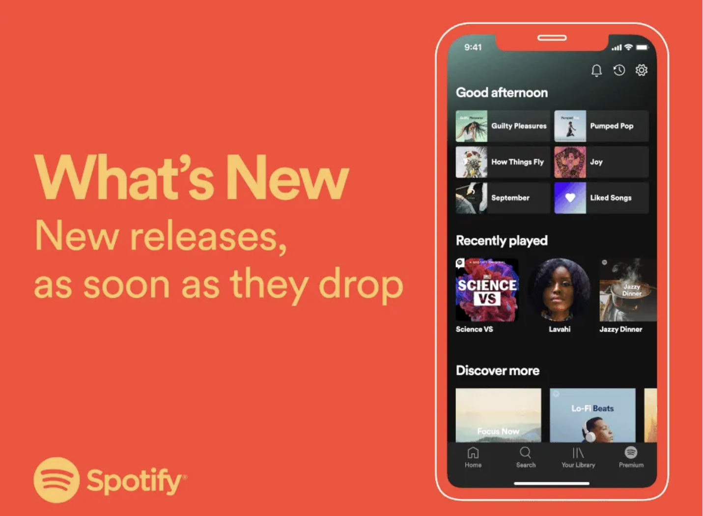 Spotify-s notification about the new releases
