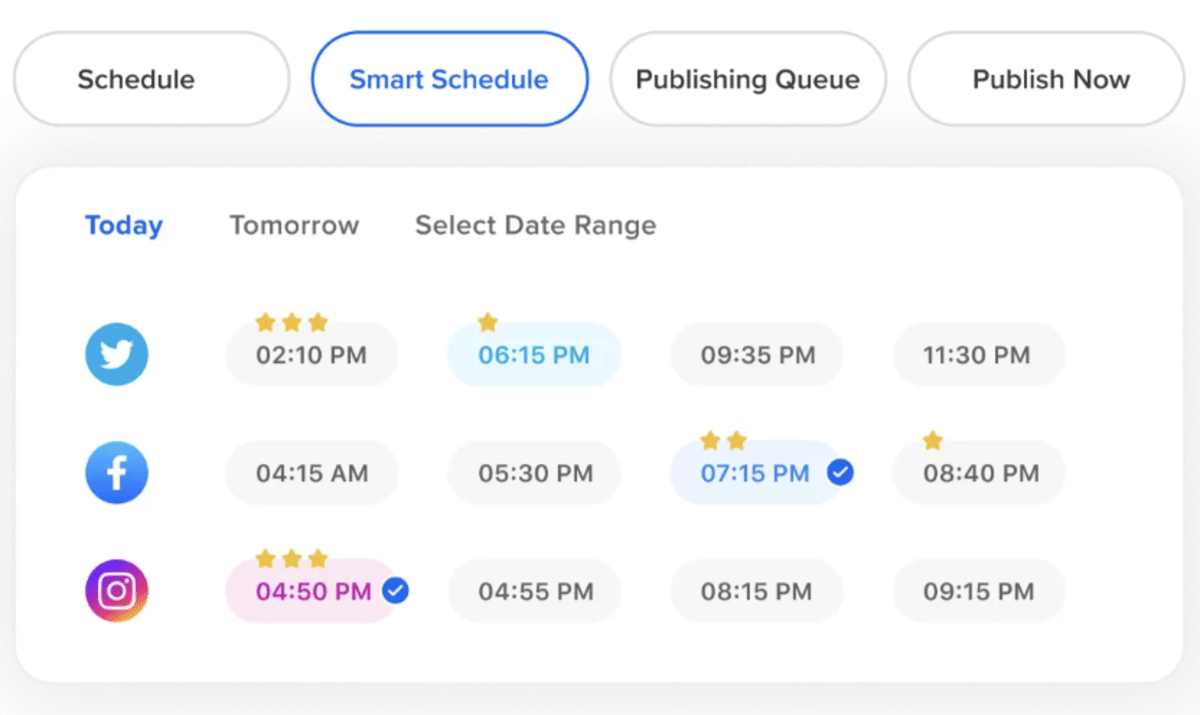 Smart Schedule option via Sprinklr Social Tool