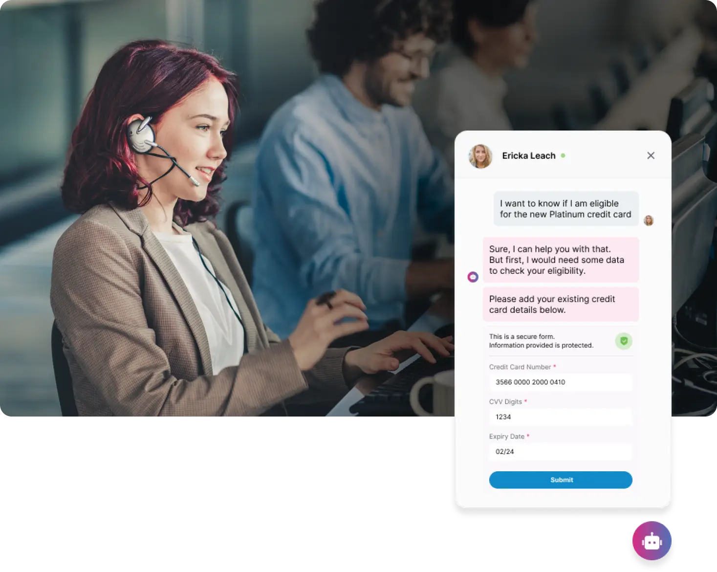 Empower agents to collect sensitive information via Secure forms