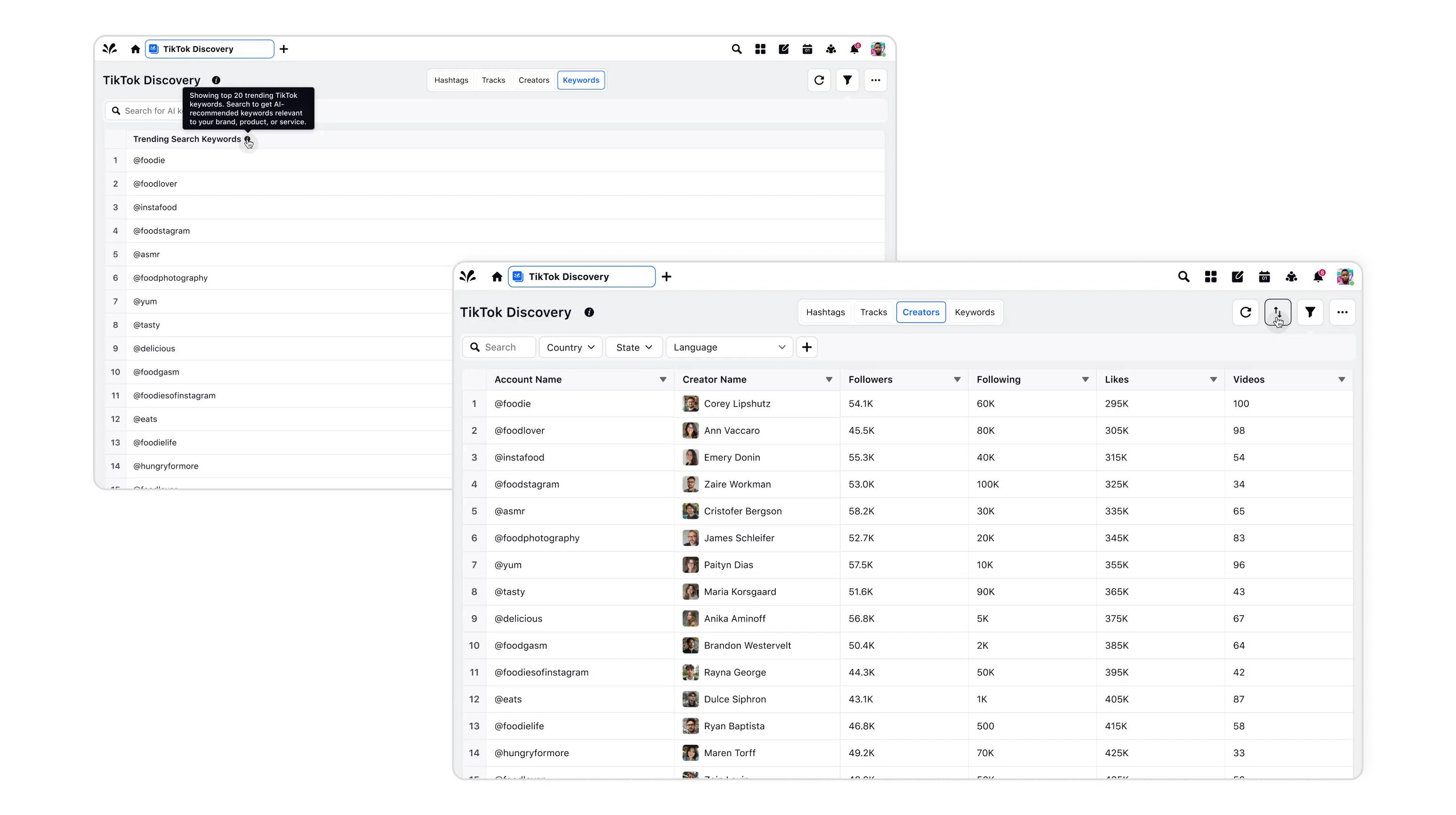 TIKTOK CREATOR & KEYWORD DISCOVERY