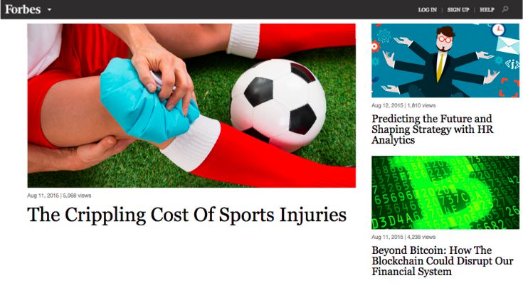 Sports injuries native advertising ad