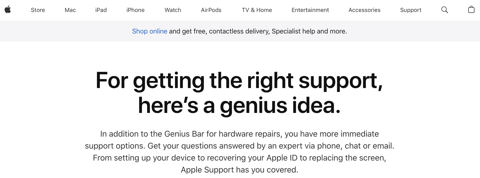 Apple's repair center called Genius bar