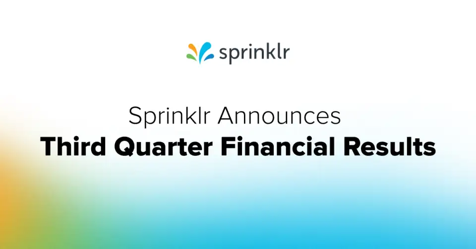 Sprinklr Announces Third Quarter Fiscal 2026 Results