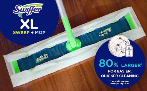 Swiffer Sweeper X-Large Starter Kit - 80% Larger vs multi-surface Sweeper dry cloth, for easier quicker cleaning