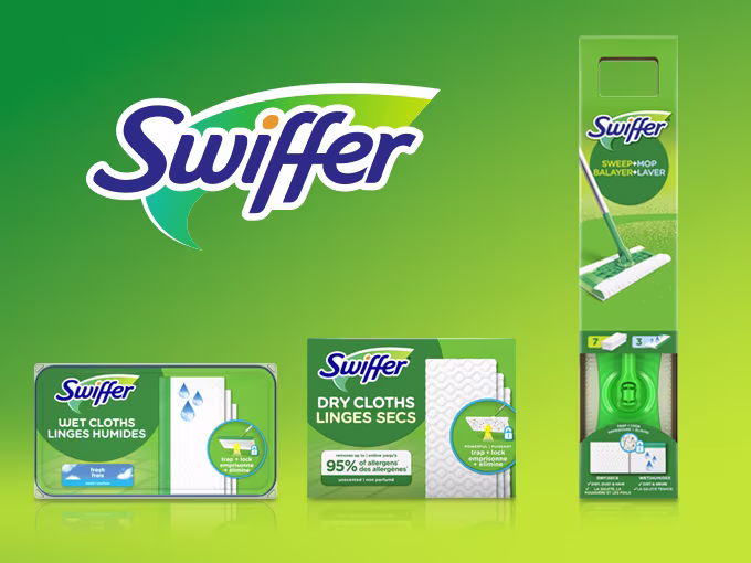 Swiffer Sweeper Family packshots on green background