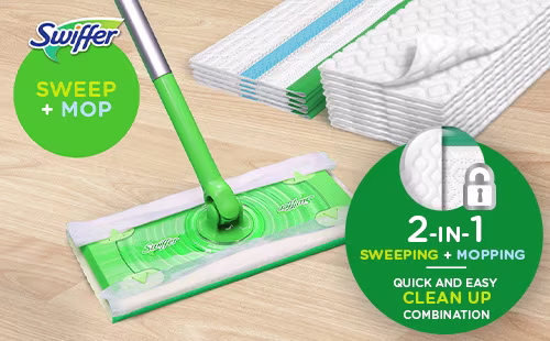 Swiffer Starter Pack Dry+Wet - 2-in-1 Sweeping + Mopping; Quick And Easy Clean Up Combination