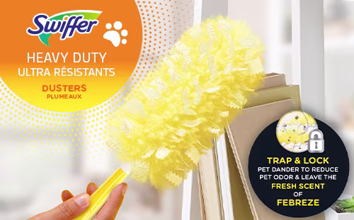 Swiffer Duster Multi-Surface Pet Heavy Duty Refills - Trap & Lock Pet Dander To Reduce Pet Odor & Leave The Fresh Scent Of Febreze