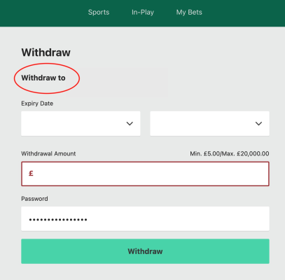 bet365 withdrawal options