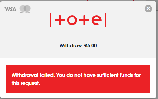 tote withdrawal error
