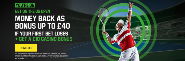 Unibet New Customer Offer - Tennis - £40 Money Back As Bonus + £10 Casino Bonus