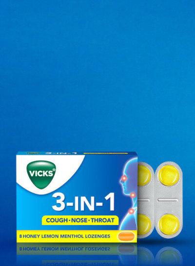 Vicks 3-In-1 Lozenges - Product Card Image