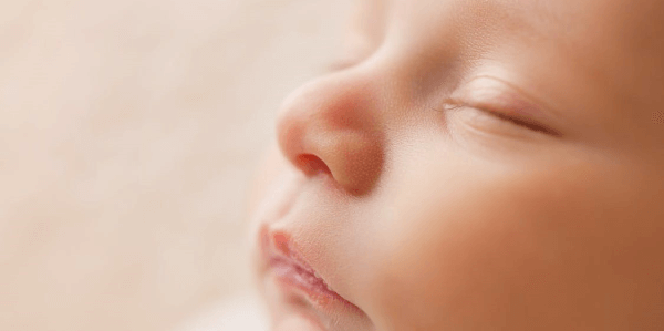 A sleeping baby's face